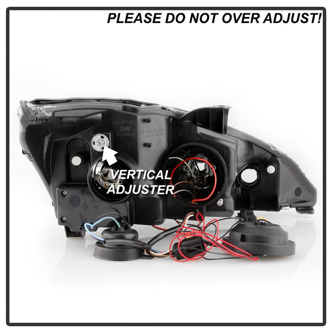 LED Halo Black Projector Headlights <br>00-04 Ford Focus