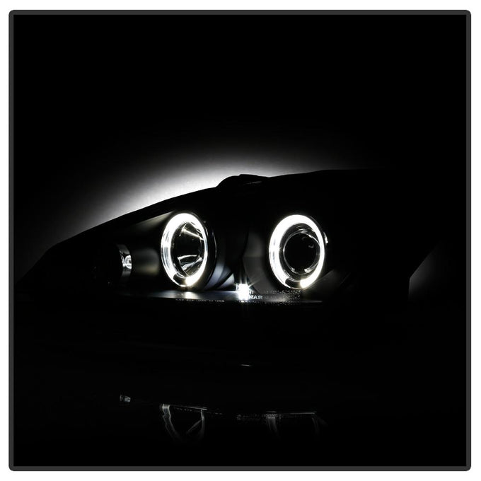 LED Halo Black Projector Headlights <br>00-04 Ford Focus