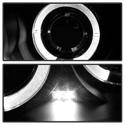 LED Halo Black Projector Headlights <br>00-04 Ford Focus