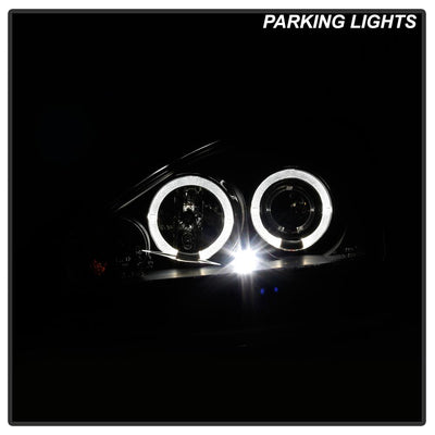 LED Halo Black Projector Headlights <br>00-04 Ford Focus