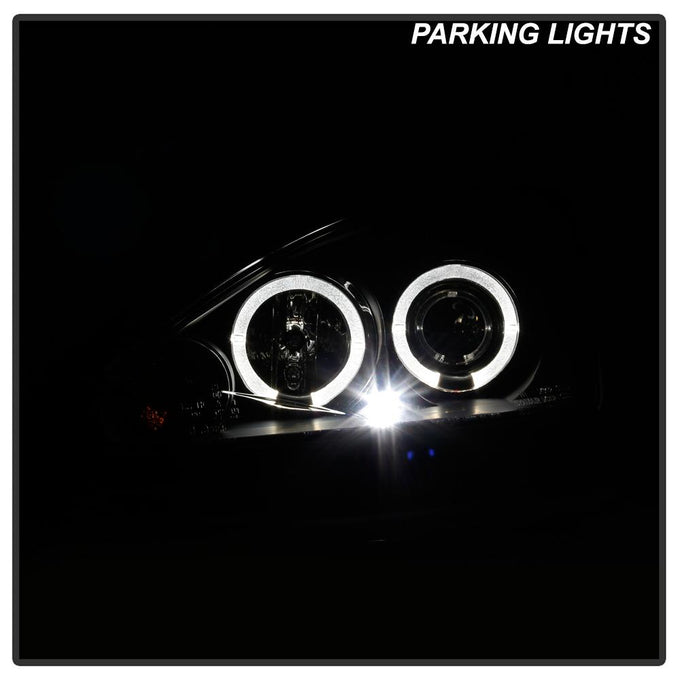 LED Halo Black Projector Headlights <br>00-04 Ford Focus