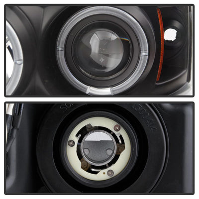 Version 2 Black LED Halo Projector Headlights <br>04-08 Ford F-150