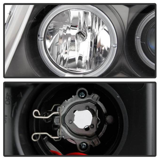 Version 2 Black LED Halo Projector Headlights <br>04-08 Ford F-150