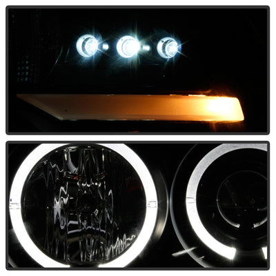 Version 2 Black LED Halo Projector Headlights <br>04-08 Ford F-150