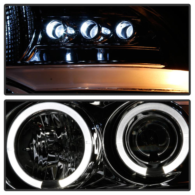 Version 2 Chrome LED Halo Projector Headlights <br>04-08 Ford F-150
