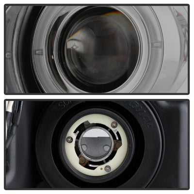 Version 2 Smoke LED Halo Projector Headlights <br>04-08 Ford F-150