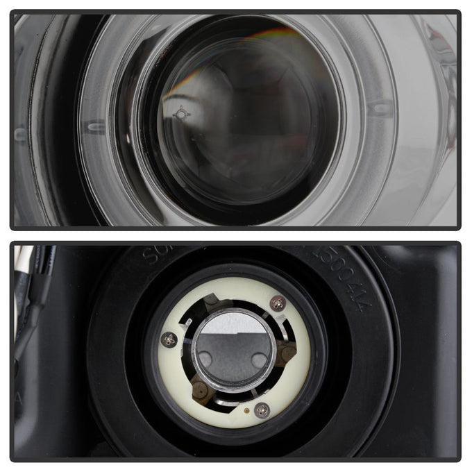Version 2 Smoke LED Halo Projector Headlights <br>04-08 Ford F-150
