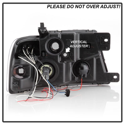 Version 2 Smoke LED Halo Projector Headlights <br>04-08 Ford F-150