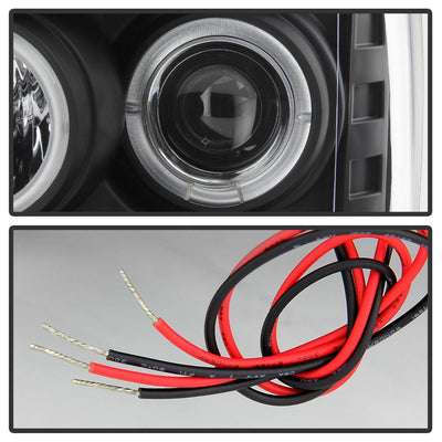 LED Halo Black Projector Headlights <br>09-14 Ford F-150