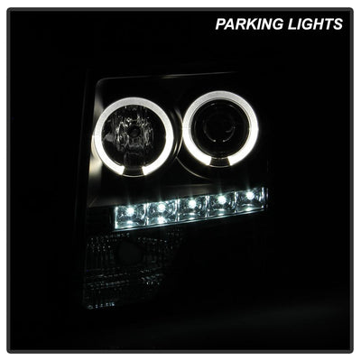 LED Halo Black Projector Headlights <br>09-14 Ford F-150