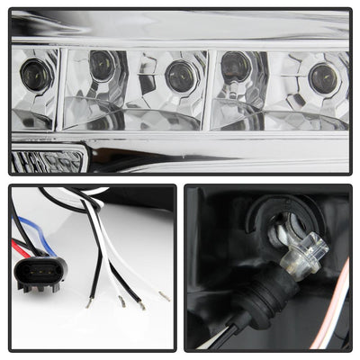 LED Halo Chrome Projector Headlights <br>09-14 Ford F-150