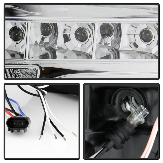 LED Halo Chrome Projector Headlights <br>09-14 Ford F-150