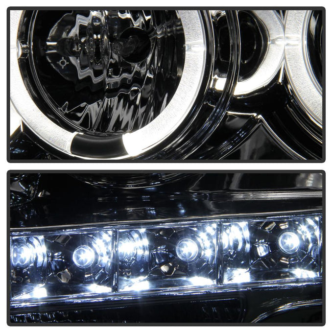 LED Halo Chrome Projector Headlights <br>09-14 Ford F-150