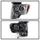LED Halo Smoke Projector Headlights <br>09-14 Ford F-150