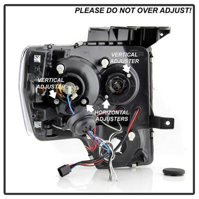 LED Halo Smoke Projector Headlights <br>09-14 Ford F-150