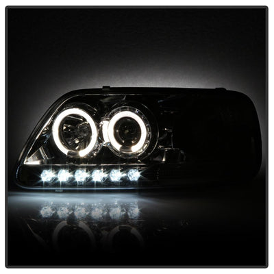 LED Halo Chrome Amber Reflector 1PC Projector Headlights <br>97-03 Ford F-150 97-02 Ford Expedition