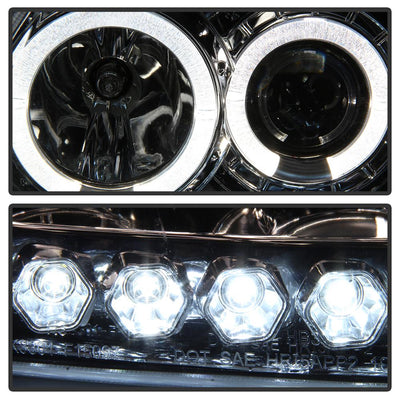 LED Halo Chrome Amber Reflector 1PC Projector Headlights <br>97-03 Ford F-150 97-02 Ford Expedition