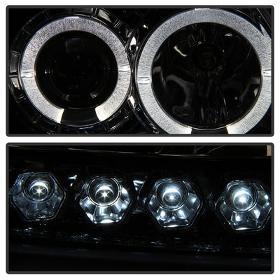 LED Halo Smoke Amber Reflector 1PC Projector Headlights <br>97-03 Ford F-150 97-02 Ford Expedition