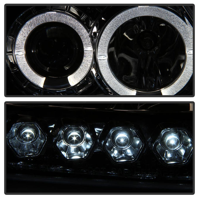 LED Halo Smoke Amber Reflector 1PC Projector Headlights <br>97-03 Ford F-150 97-02 Ford Expedition