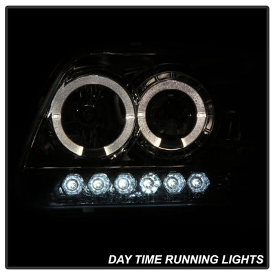LED Halo Smoke Amber Reflector 1PC Projector Headlights <br>97-03 Ford F-150 97-02 Ford Expedition