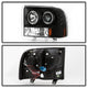 Version 2 Black LED Halo 1PC Projector Headlights <br>99-04 Ford F-250 Super Duty 00-04 Ford Excursion