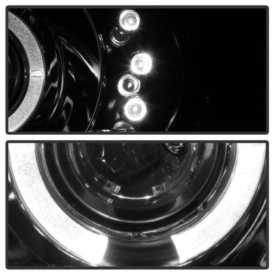 LED Halo Smoke Amber Reflector 1PC Projector Headlights <br>94-98 Ford Mustang