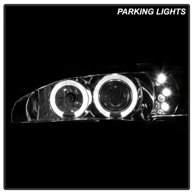 LED Halo Smoke Amber Reflector 1PC Projector Headlights <br>94-98 Ford Mustang