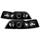 LED Halo Black Projector Headlights <br>99-04 Ford Mustang