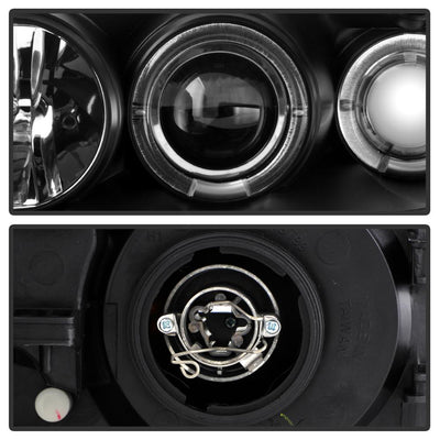 LED Halo Black Projector Headlights <br>99-04 Ford Mustang