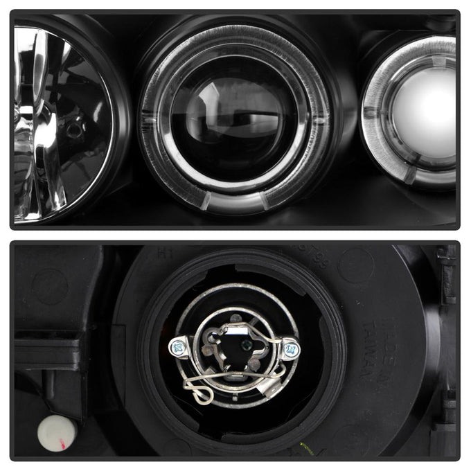 LED Halo Black Projector Headlights <br>99-04 Ford Mustang