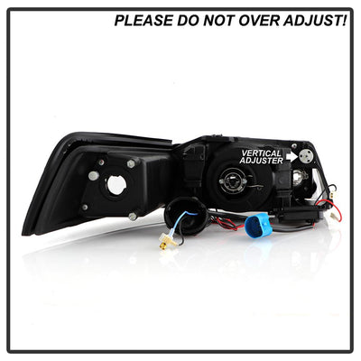 LED Halo Black Projector Headlights <br>99-04 Ford Mustang