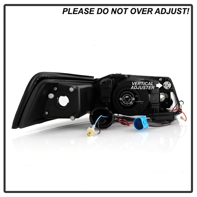 LED Halo Black Projector Headlights <br>99-04 Ford Mustang