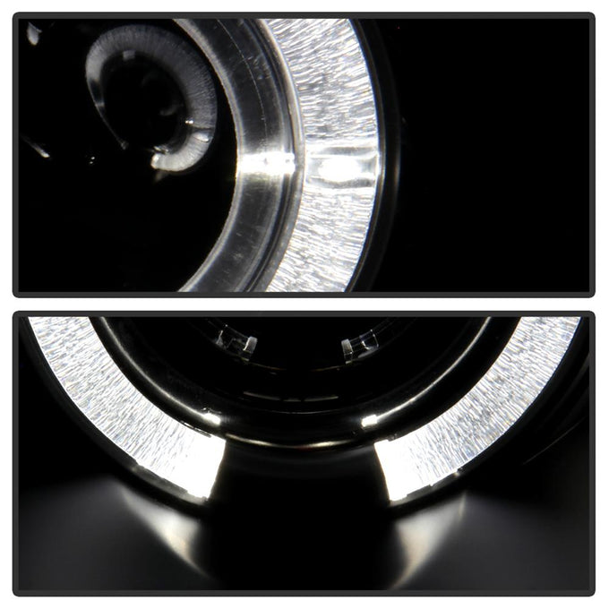 LED Halo Black Projector Headlights <br>99-04 Ford Mustang