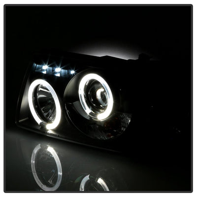 LED Halo Black 1PC Projector Headlights <br>01-11 Ford Ranger