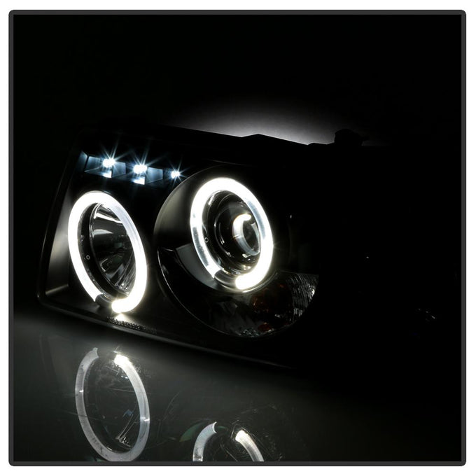 LED Halo Black 1PC Projector Headlights <br>01-11 Ford Ranger