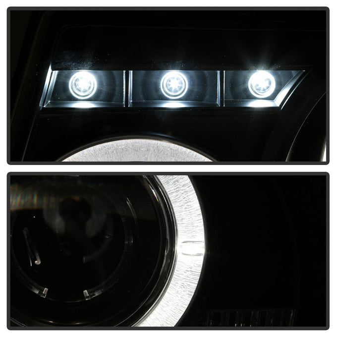 LED Halo Black 1PC Projector Headlights <br>01-11 Ford Ranger