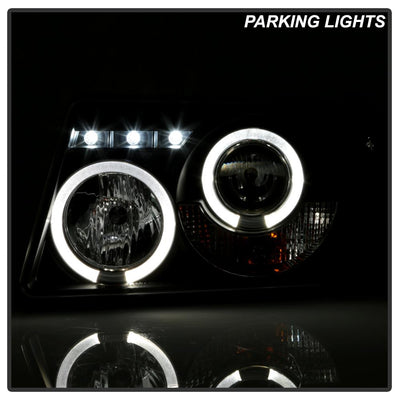 LED Halo Black 1PC Projector Headlights <br>01-11 Ford Ranger