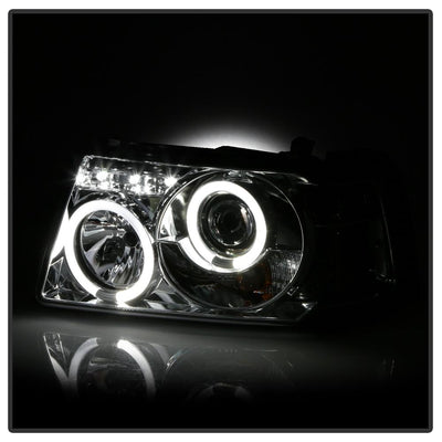 LED Halo Chrome 1PC Projector Headlights <br>01-11 Ford Ranger