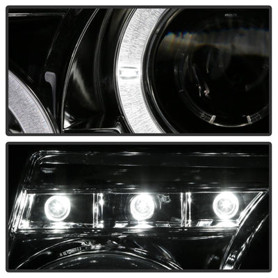 LED Halo Chrome 1PC Projector Headlights <br>01-11 Ford Ranger