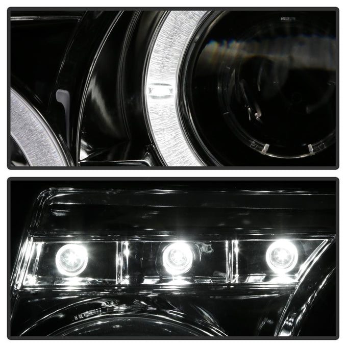LED Halo Chrome 1PC Projector Headlights <br>01-11 Ford Ranger
