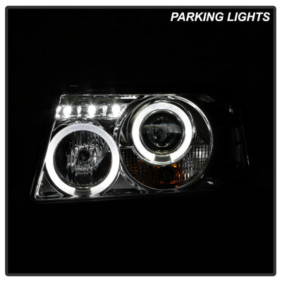 LED Halo Chrome 1PC Projector Headlights <br>01-11 Ford Ranger