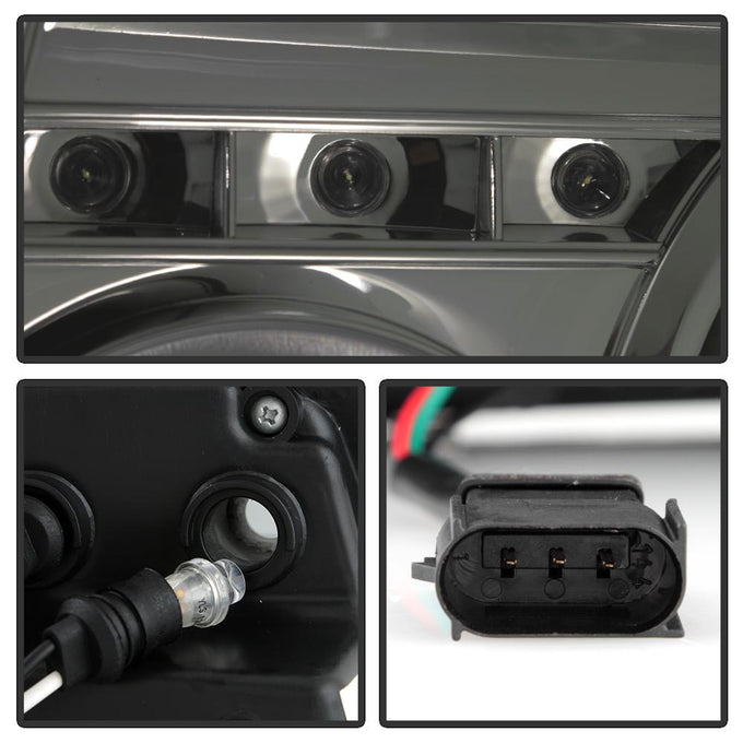 LED Halo Smoke 1PC Projector Headlights <br>01-11 Ford Ranger