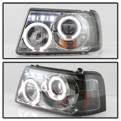 LED Halo Smoke 1PC Projector Headlights <br>01-11 Ford Ranger
