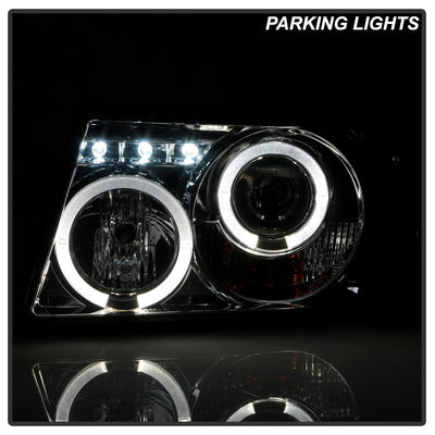 LED Halo Smoke 1PC Projector Headlights <br>01-11 Ford Ranger