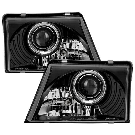 LED Halo Black Projector Headlights <br>98-00 Ford Ranger