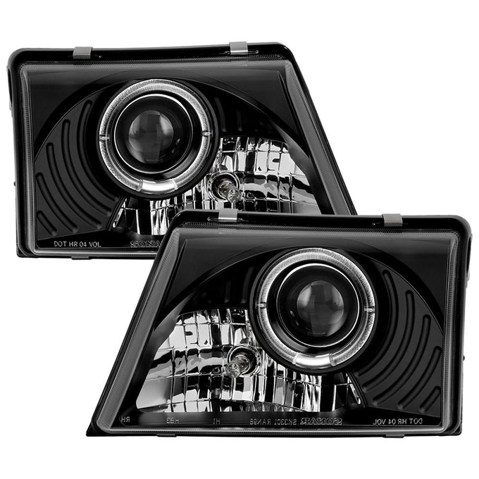 LED Halo Black Projector Headlights <br>98-00 Ford Ranger