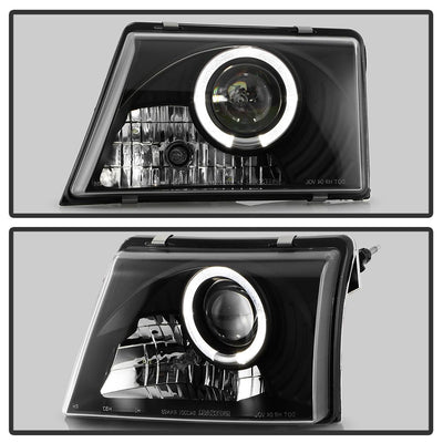 LED Halo Black Projector Headlights <br>98-00 Ford Ranger