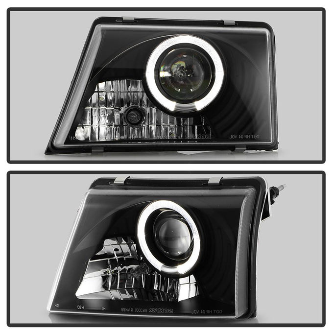 LED Halo Black Projector Headlights <br>98-00 Ford Ranger
