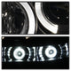 LED Halo Black Projector Headlights <br>05-07 Ford F350-F550 Super Duty