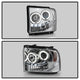 LED Halo Chrome Projector Headlights <br>05-07 Ford F350-F550 Super Duty